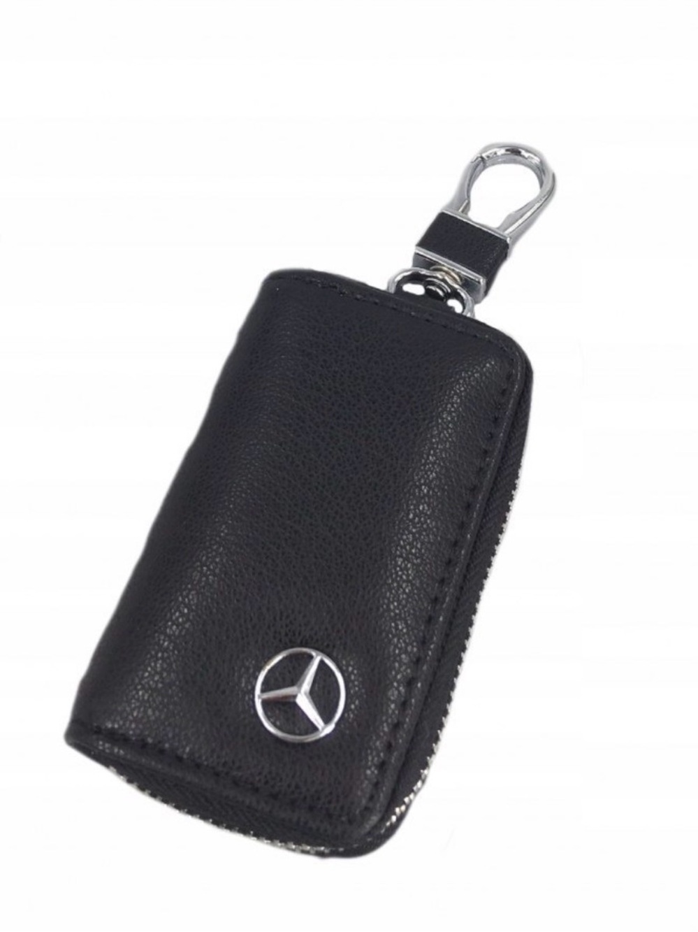 Black Leather Key Case with Gold Clip Excellent Condition